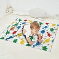 thumbnail image 2 of White Colorful Dinosaurs Paw Prints Pattern Blanket,Comfortable Soft Lamb Wool Throw Blanket,All Season,Warm Lightweight Blankets for Sofa Bed Couch Living Room Chair,30"x40", 2 of 4