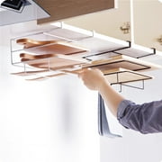 Zeus Punch Free Double Layer Kitchen Shelf Cabinet Board Storage Rack Towel Holder