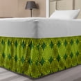 thumbnail image 1 of Abstract Bed Skirt, Modern Vivid Flower of Life Meditation Code Illustration, Elastic Bedskirt Dust Ruffle Wrap Around for Bedding Decor, 4 Sizes, Yellow Hunter Green, by Ambesonne, 1 of 2
