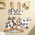 thumbnail image 2 of TOWED22 Girls Bathing Suits 3 Piece Swimsuit Bikini Set Quick Dry Cover Up Skirt Floral Print Swimwear 5-12 Years Brown,4-5 Y, 2 of 8