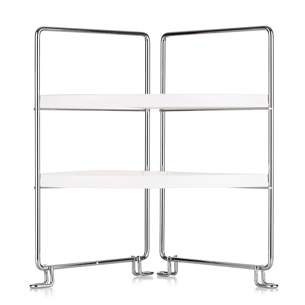 2 Tier Corner Freestanding Stackable Organizer Shelf For Kitchen