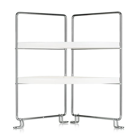 2 Tier Corner Freestanding Stackable Organizer Shelf For Kitchen