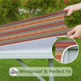 thumbnail image 6 of Washable Fabric Boho Floral Design Tablecloth with Elastic Hem for 34x34 Inch Indoor Outdoor Tables, 6 of 6