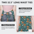 thumbnail image 6 of Pioneer Flower Floral Print Pattern Apron for Women and Men, Cotton Linen Waterproof with Pockets, Adjustable, 33x27 Inch for Kitchen, Gardening, BBQ, Salon, 6 of 6