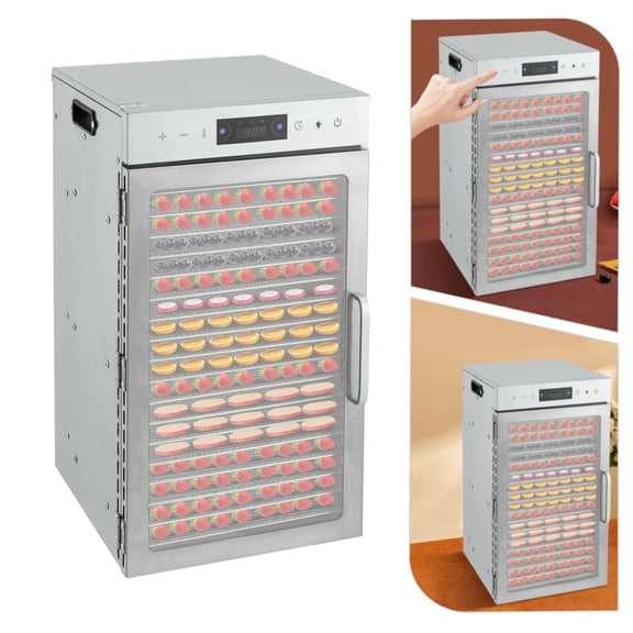 Vintoro 800W 110V Stainless Steel Food Dehydrator, 18 Trays Vegetable Fruit Dryer Machine with LED Light