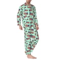 thumbnail image 2 of Picia Usa Flag Pattern Men’s Long-Sleeve Sleepwear Set - Soft 2-Piece Loungewear with Pockets, Comfy PJs for Relaxing Nights-Small, 2 of 7