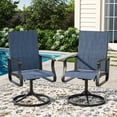 thumbnail image 6 of MRUAKA Patio Swivel Chairs Set of 6, Outdoor Dining Chairs Mid Back All Weather Breathable Textilene Outdoor Swivel Chairs with Metal Rocking Frame for Lawn Garden Backyard Deck, Blue, 6 of 7