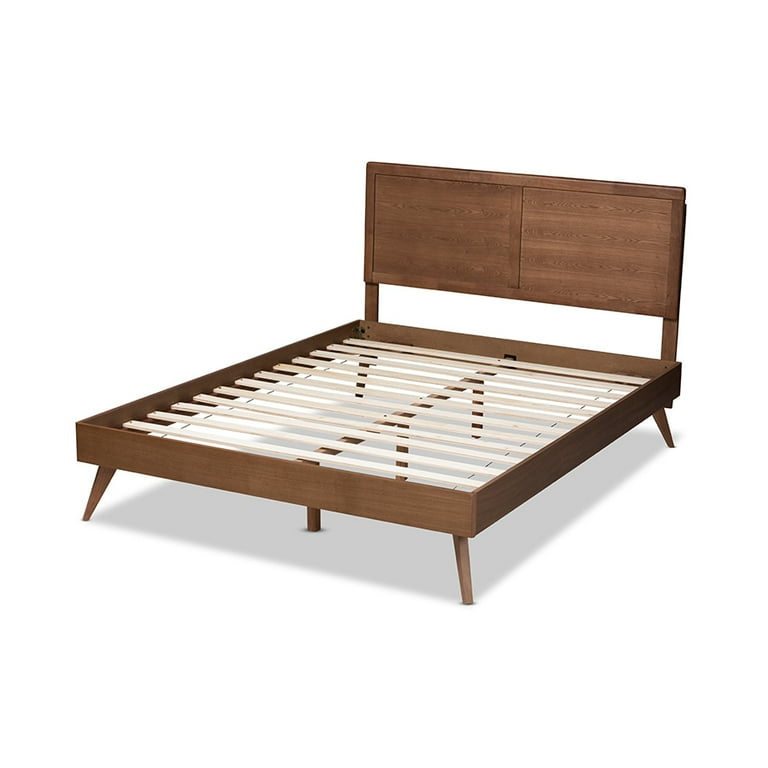 Baxton Studio Zenon Mid-Century Modern Walnut Brown Finished Wood Queen Size Platform Bed Baxton Studio Zenon Mid-Century Modern Walnut Brown Finished Wood Queen Size Platform Bed