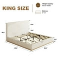 thumbnail image 4 of VIPLOV KIng Size Bed Frame with Headboard, Upholstered Bed Frames,with Enclosed Wood Base, Metal Structure & Wood Slats Support,No Noise, Easy Assembly, Beige, 4 of 7