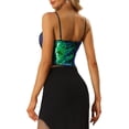 thumbnail image 3 of INSPIRE CHIC Sequin Cami Top for Women's Spaghetti Strap Club Party Cropped Tank Tops XS Green, 3 of 4
