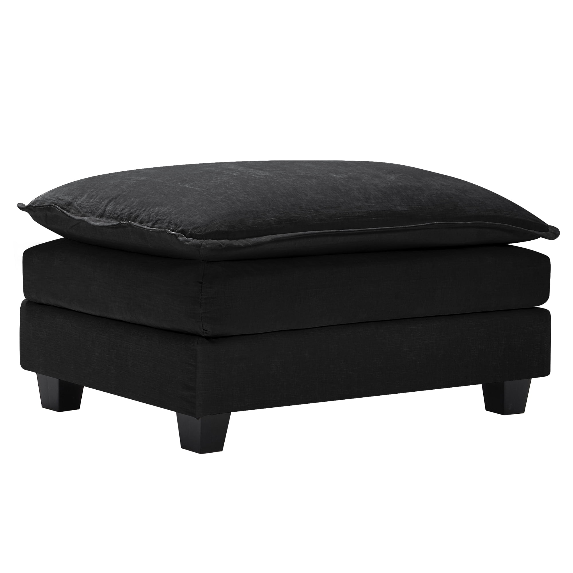 BedLuxury Modern Upholstered Sofa Ottoman, Versatile Footrest Stool, Comfy Fabric Footstool, Perfect for Living Room, Bedroom (Gray)