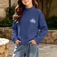 thumbnail image 5 of Nugftut Girls Thermal Tops Soft Lightweight Fleece Warm Thermal Tops Mock Neck Long Sleeve Pullover with Chest Graphic Print, 5 of 6
