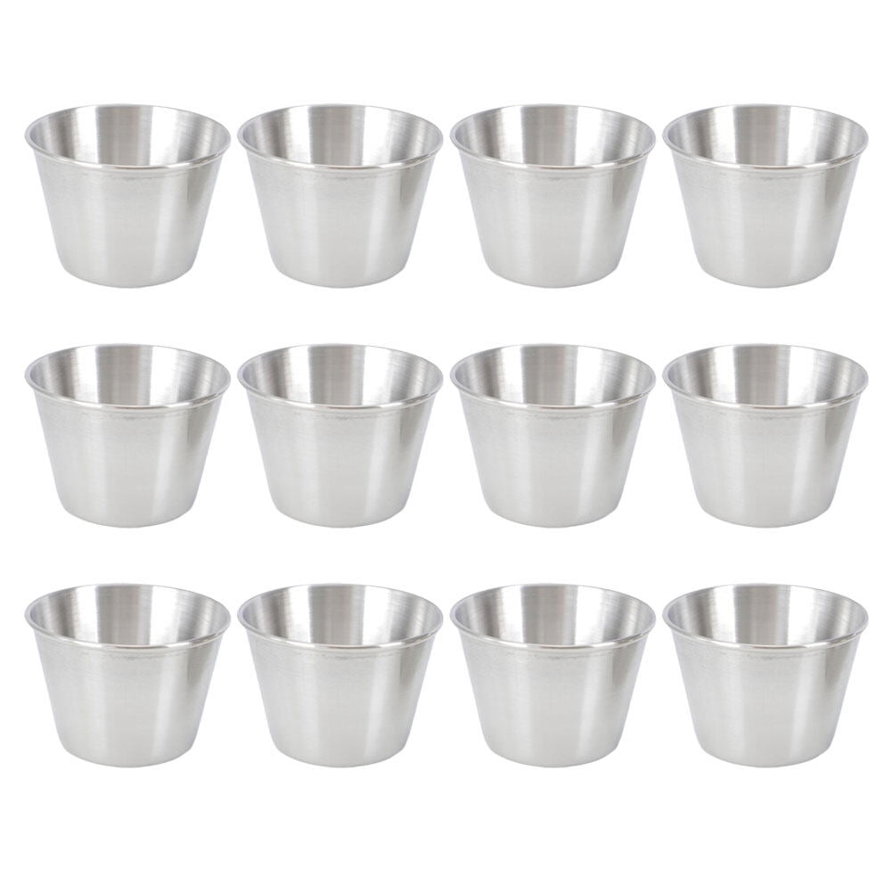 12 Pcs Stainless Steel Condiment Sauce Cup Simple Dipping Sauce Cup
