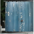 thumbnail image 4 of Ambesonne Rustic Shower Curtain, Distressed Worn Wooden Door, 69"Wx84"L, Sea Blue Beige, 4 of 5