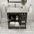 thumbnail image 4 of Eviva London 36"W x 18"D Espresso Bathroom Vanity with White Carrara Quartz Countertop and Undermount Porcelain Sink, 4 of 10