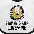 thumbnail image 4 of Inktastic Grammy and Papa Love Me Grandson Lion Boys Baby Bib, 4 of 4