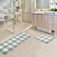 thumbnail image 5 of Unique Bargains Soft 2Pcs Microfiber Plaid Bath Rugs Gray & White 17"x24"&17"x47", 5 of 8