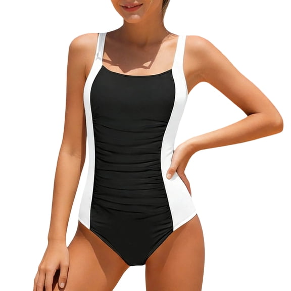 Miaoju Girls One Piece Swimsuits Adjustable Strap Bathing Suits Girl Swim Suit Kids Padded Swimwear