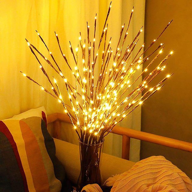 Lámpara decorativa XCF con 20 LEDs 76 cm color blanco cálido funciona con pilas