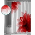 thumbnail image 3 of 54x78 Inch Shower Curtain Decorative Red Flower Bathtub Bath Curtains Fabric Waterproof Bathroom Decor Boho Modern Floral Abstract Ombre Leaf White Small Stall Shower Curtain Set with 12 Hooks, 3 of 6