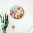 thumbnail image 4 of 14 Inch Wall Clock Battery Operated Silent Clock Decorative for Office, Kitchen, Outdoor, Living Room，Red Poppies Spring Flowers Nature Gorgeous, 4 of 4