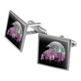 thumbnail image 1 of City Skyline Graffiti Pigeon Head Square Cufflink Set - Silver or Gold, 1 of 5
