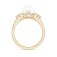 thumbnail image 2 of ANGARA Freshwater Cultured Pearl Halo Engagement Ring in 14K Yellow Gold for Women | June Birthstone, Birthday, Anniversary, Jewelry Gift for Women | Pearl Ring, 2 of 12