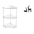 thumbnail image 1 of Mesa auxiliar de esquina moderna con estante de niveles y figura de reno de resina de ciervo negro para cocina, baño, sala de estar, estudio y ba, 1 of 8