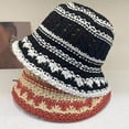 thumbnail image 2 of SikaFu Feng Colorful Stripe Sunshade Hat Handwoven Straw Hat Women's Summer Vacation Beach Sun Hat, 2 of 9