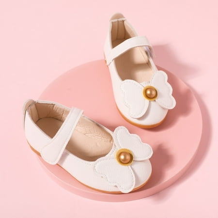 

Toddler Girl s New Soft Sole Leather Princess Shoes With Bow Tie