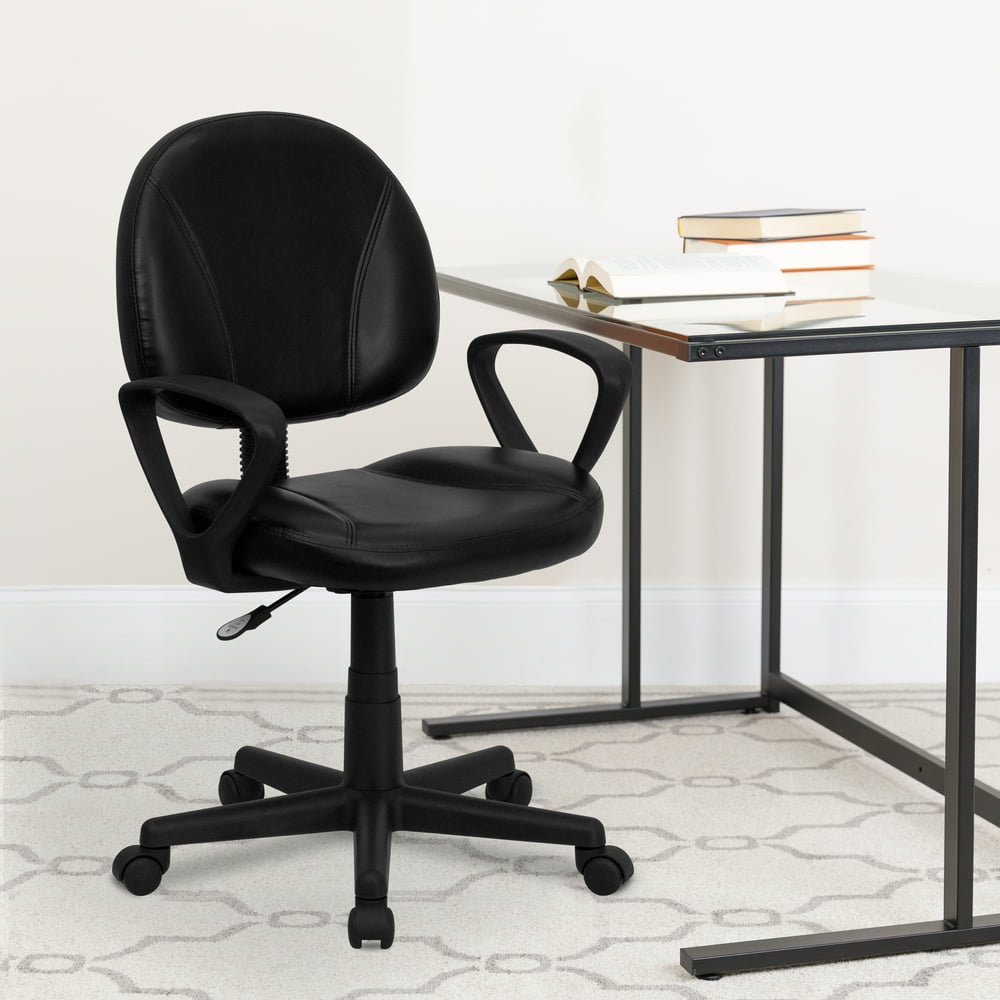 Flash Furniture MidBack Black LeatherSoft Swivel Ergonomic Task Office
