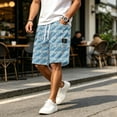 thumbnail image 5 of Cargo Shorts for Men Summer Quick Dry Casual Shorts Drawstring Baggy Comfy Gym Pants Bermuda Soft Sweat Shorts 2XL, 5 of 6