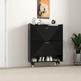 thumbnail image 2 of Vinform Shoes Cabinet with 2 Flip Drawers for Narrow Entryway, Shoe Storage Cabinet Wood Shoe Rack Organizer for Hallway Living Room (Black), 2 of 9