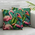 thumbnail image 3 of JRXY Jungle Pattern with Toucan, Flamingo and Parrot Throw Pillow Covers Sofa Pillowcase Car Square Throw Pillowcases Home Decoration White, 3 of 5