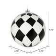 thumbnail image 2 of Vickerman 4.75" Black Ball with White Diamond Glitter Christmas Ornament, 4 per Bag, 2 of 2