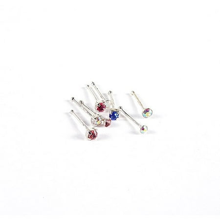 Sterling Silver Crystal Nose Stud
