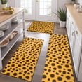 thumbnail image 2 of Yellow Black Dot Sunflower Pattern Kitchen Rugs Sets Of 3,Kitchen Runner Rugs Non Skid Washable,Decorative Kitchen Floor Mats for Kitchen,Sink,Laundry,17"x30"+ 17"x47" + 17"x59", 2 of 6