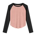thumbnail image 6 of DLIDG Womens Slim Fit Color Block Raglan Shirts Stretchy Soft Thermal Warm Tee Shirts Dressy Causal Crew Neck Long Sleeve Shirts Fall Winter Sweatshirts Athletic Baseball Workout Clothes Pink Xxl, 6 of 6