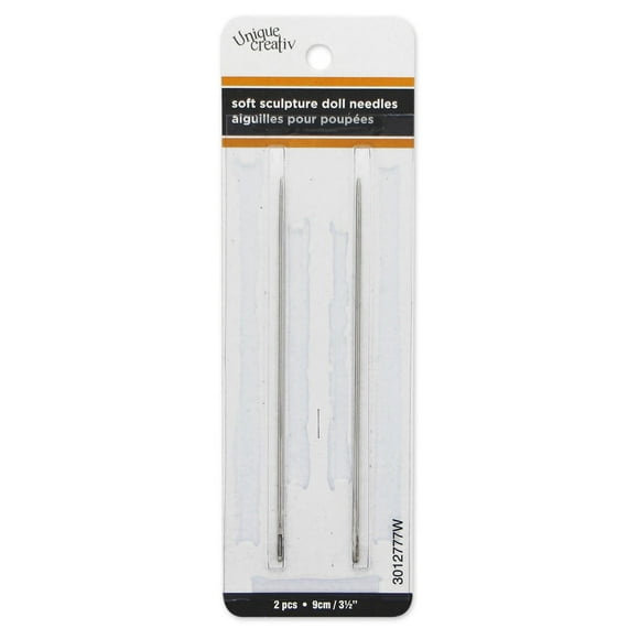 UNIQUE CREATIV Doll Needles — Extra‑Long 9 cm, 2 pcs