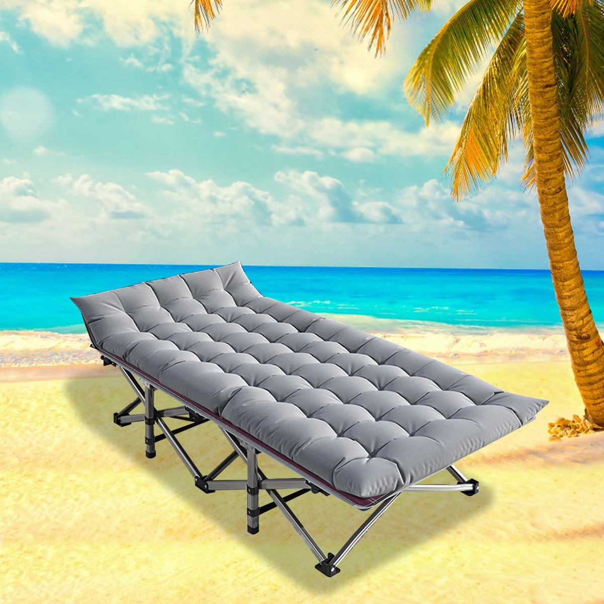 Slsy Folding Camping Cots with Mattress, Carry Bag, 75"*28" Folding Cot