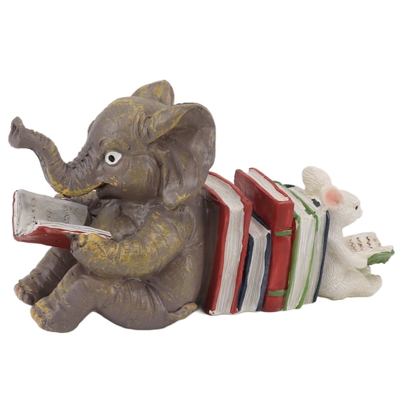 Figurine Statue Ornament Elephant Bunny Reading Resin Garden Sculpture Decor For Desk Outdoor Yard Office