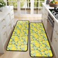 thumbnail image 4 of Kitchen Rugs Sets Of 2,Yellow Lemon Fruit Slices LightGreen Pattern Anti Fatigue Kitchen Mat Rugs Non Slip Washable,Decorative Kitchen Floor Mats for Kitchen,Sink,Laundry,17"x47"+17"x47", 4 of 5