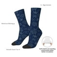 thumbnail image 4 of Haiem Snowflake Dark Blue Pattern Crew Socks – Soft & Durable Moisture-wicking Socks, Stay-Up Fit for Business, Work, and Casual Wear Size 5-11, 4 of 6