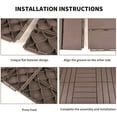 thumbnail image 5 of Domi Outdoor Living Patio Deck Tiles, 12 x 12 inches Composite Interlocking Decking Tile, Four Slat Plastic Outdoor Flooring, 9 Pieces One Pack, Dark Brown, 5 of 7
