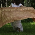 thumbnail image 2 of Meditation Yoga Prayer Shawl - Maha Mantra - Peach Large, 2 of 3