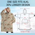 thumbnail image 4 of Oversized Wearable Blanket Hoodie,Cute Hedgehog Pattern Sherpa Blanket Hoodie with Super Pockets,Super Warm Fuzzy Pullover for Women & Men, 4 of 6
