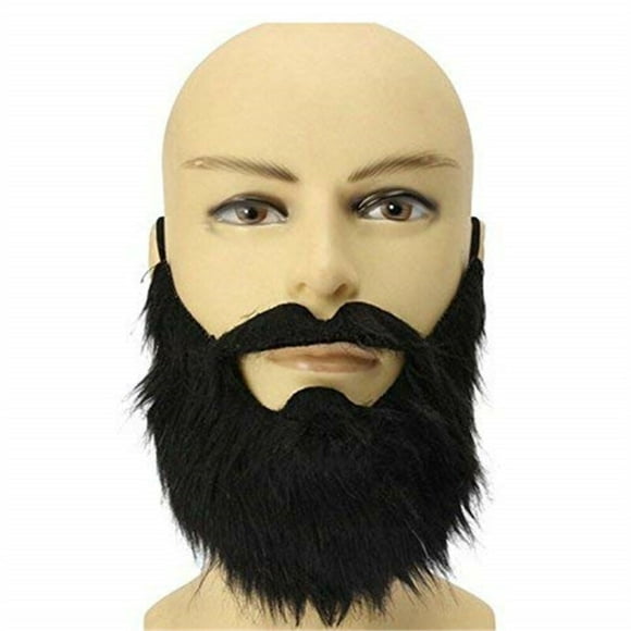 Fortune Men False Goatee Beard Moustache black Fancy Dress Stick On Facial Hair