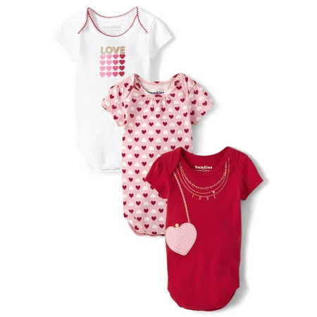 

The Children s Place Baby Long Sleeve 100% Cotton Onesie Bodysuits 3-Pack Burgandy Heart/Light Pink Hearts/Cloud Love 3 Pack Preemie