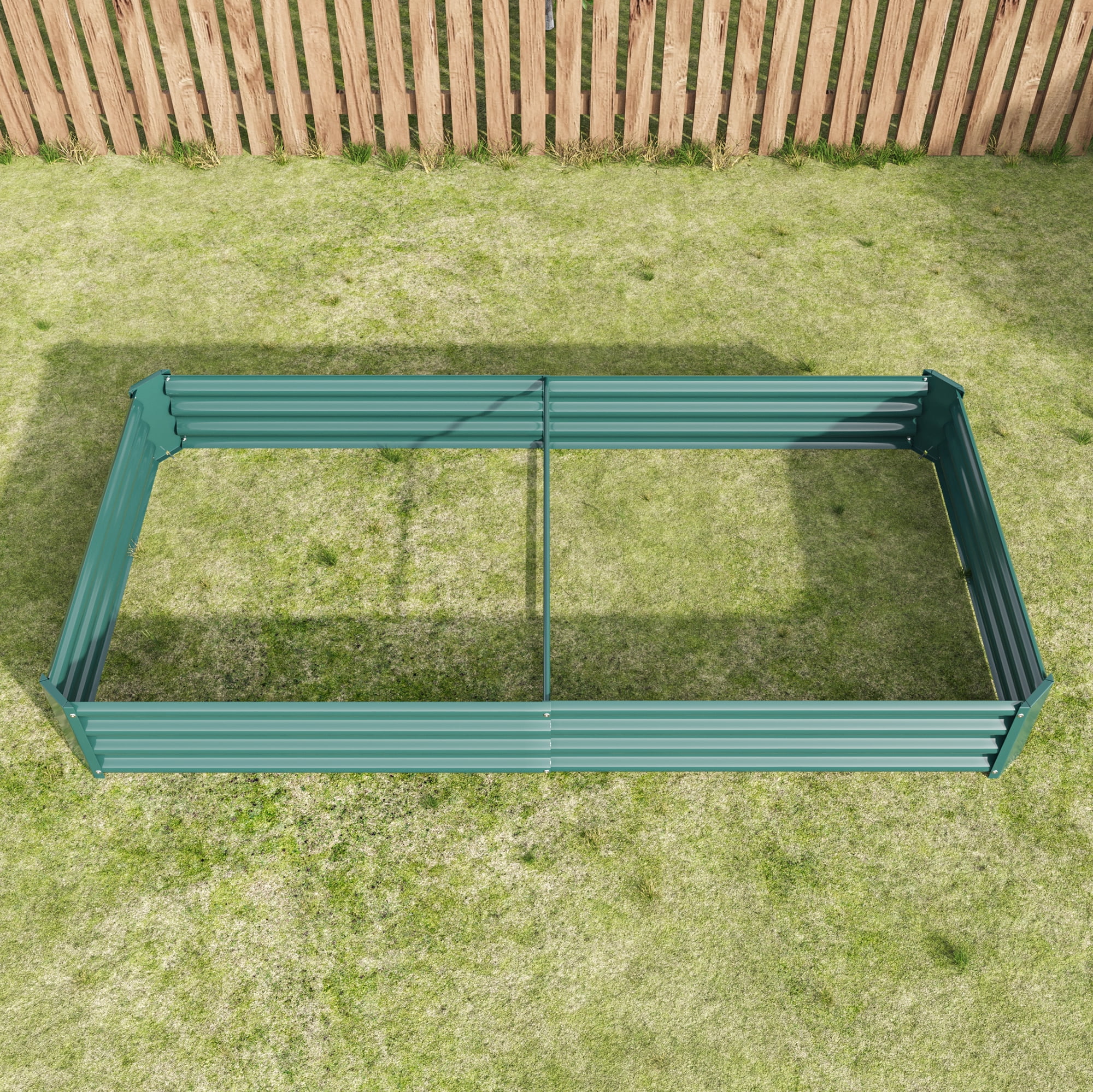 Yoneston Galvanized Raised Garden Beds Kit 7.6x3.7x0.98ft Rectangle Metal Garden Beds Galvanized Steel Planter Box for Vegetables Flowers Herbs Outdoor, Green