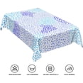 thumbnail image 6 of 60x84inches Blue Purple Floral Tablecloth Abstract Dahlia Flowers Print Rectangle Table Cloth Stain Resistant Polyester Fabric Table Cover for Kitchen Dining Table Buffet Parties Supplies, 6 of 7